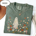 Comfort Colors® Spooky Ghost T-Shirt, Floral Ghost Shirt, Nature Lover Halloween Gift