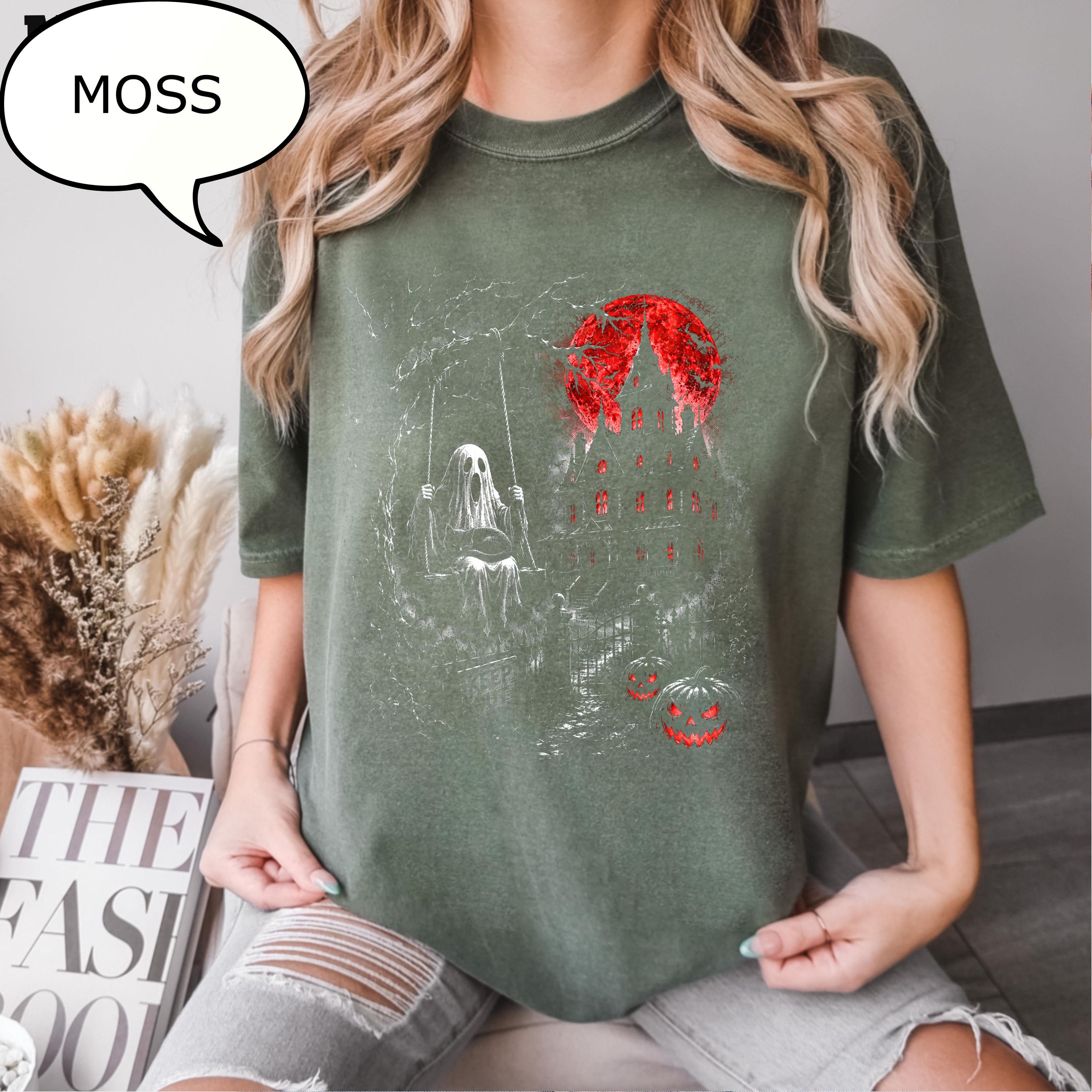 Comfort Colors® Vintage Halloween T-Shirt, Swinging Ghost Tee, Haunted House Shirt