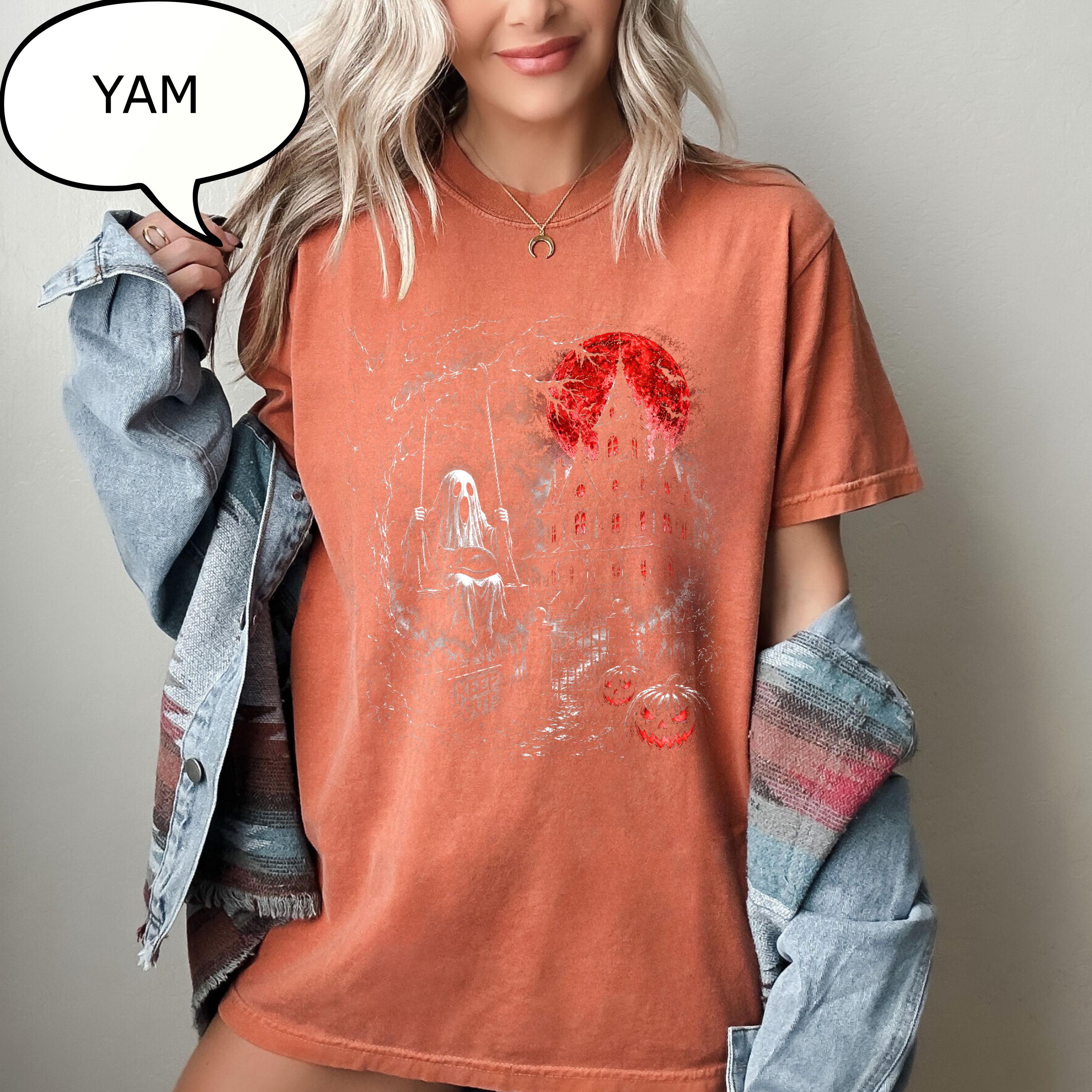 Comfort Colors® Vintage Halloween T-Shirt, Swinging Ghost Tee, Haunted House Shirt