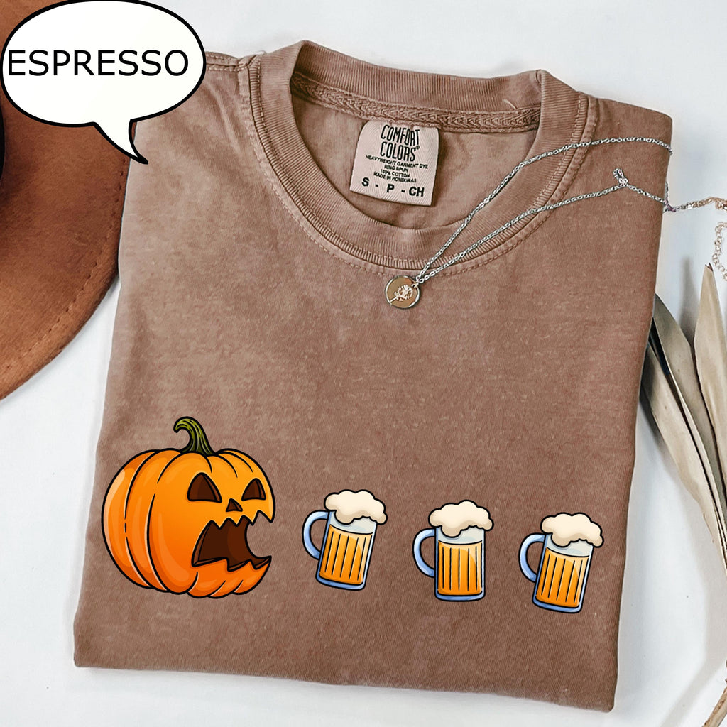Comfort Colors® Pumpkin Wine T-Shirt, Funny Halloween Shirt, Wine Lover Gift
