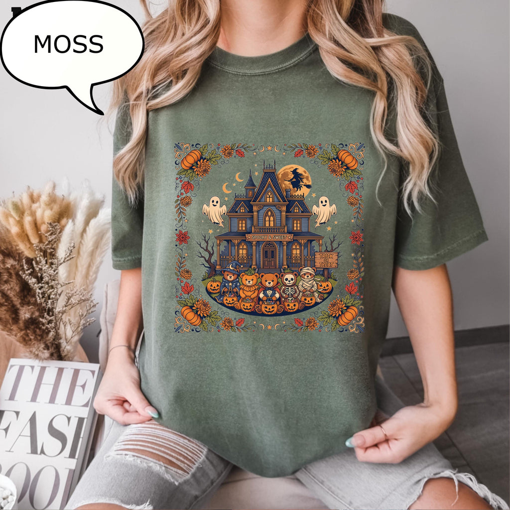 Comfort Colors® 90'S Halloween T-Shirt, Spooky Bear Shirt, Haunted House Shirt, Pumpkin Season Gift