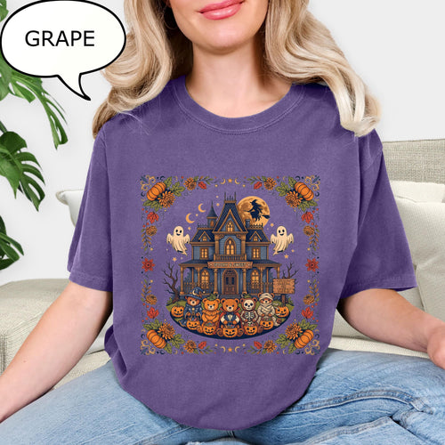 Comfort Colors® 90'S Halloween T-Shirt, Spooky Bear Shirt, Haunted House Shirt, Pumpkin Season Gift