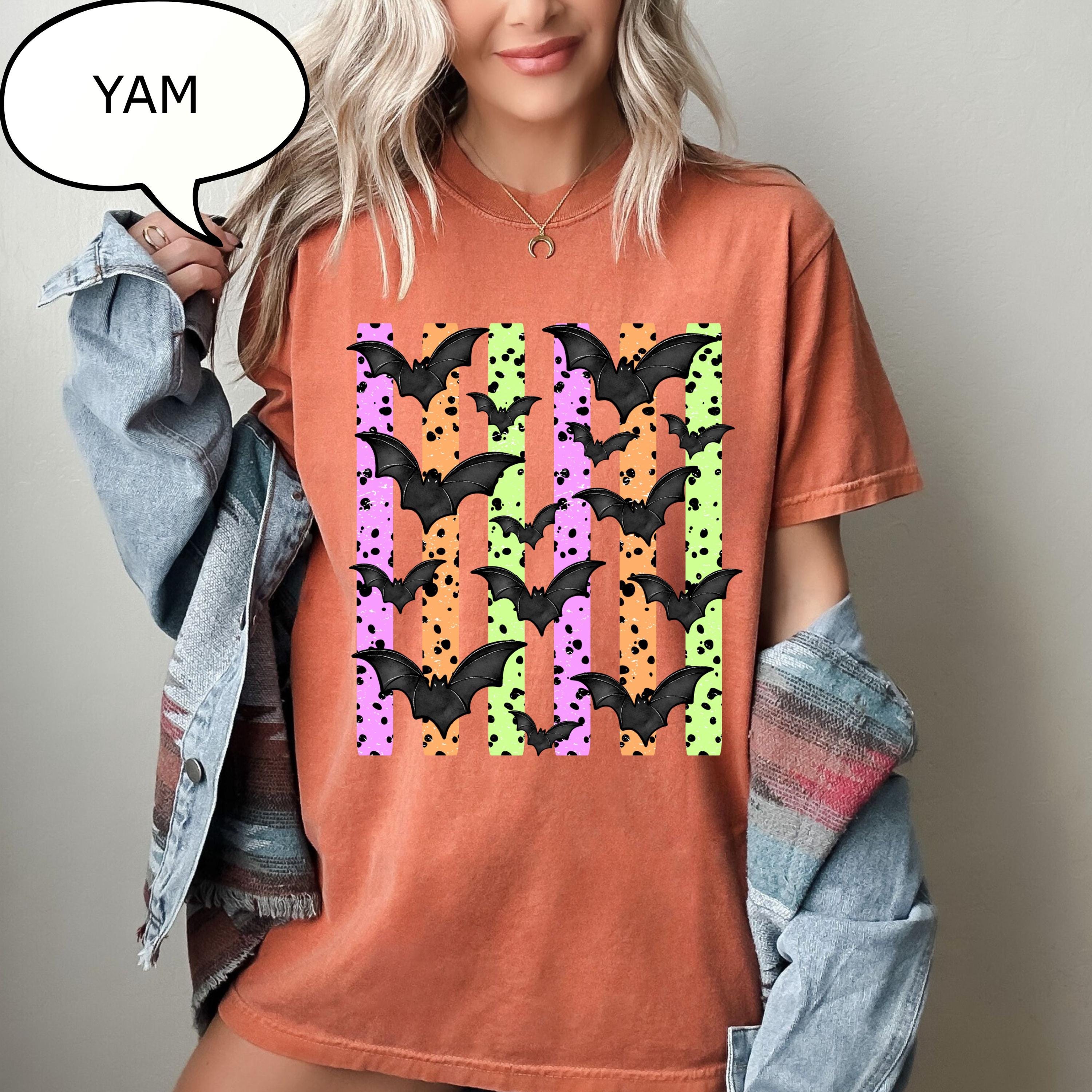 Comfort Colors® Halloween Bats T-Shirt, Bat Shirt, Watercolor Halloween Tee