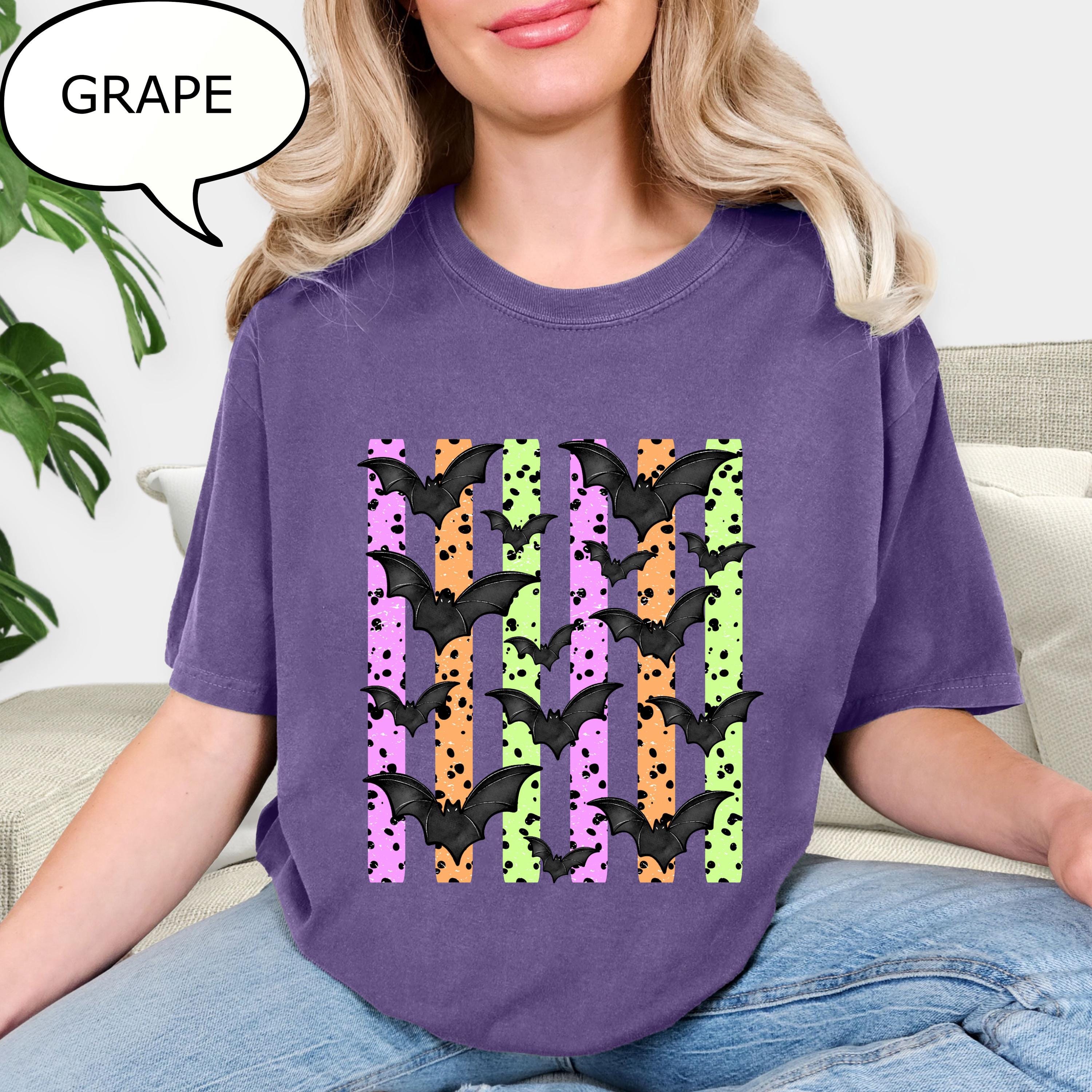 Comfort Colors® Halloween Bats T-Shirt, Bat Shirt, Watercolor Halloween Tee