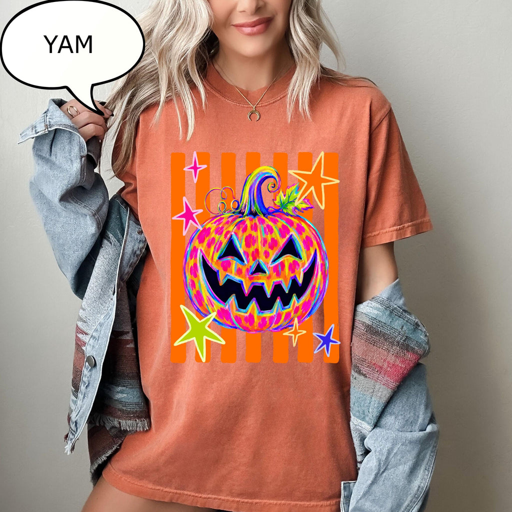 Comfort Colors® Witchy Pumpkin T-Shirt, Retro Halloween Shirt, Spooky Pumpkin Shirt
