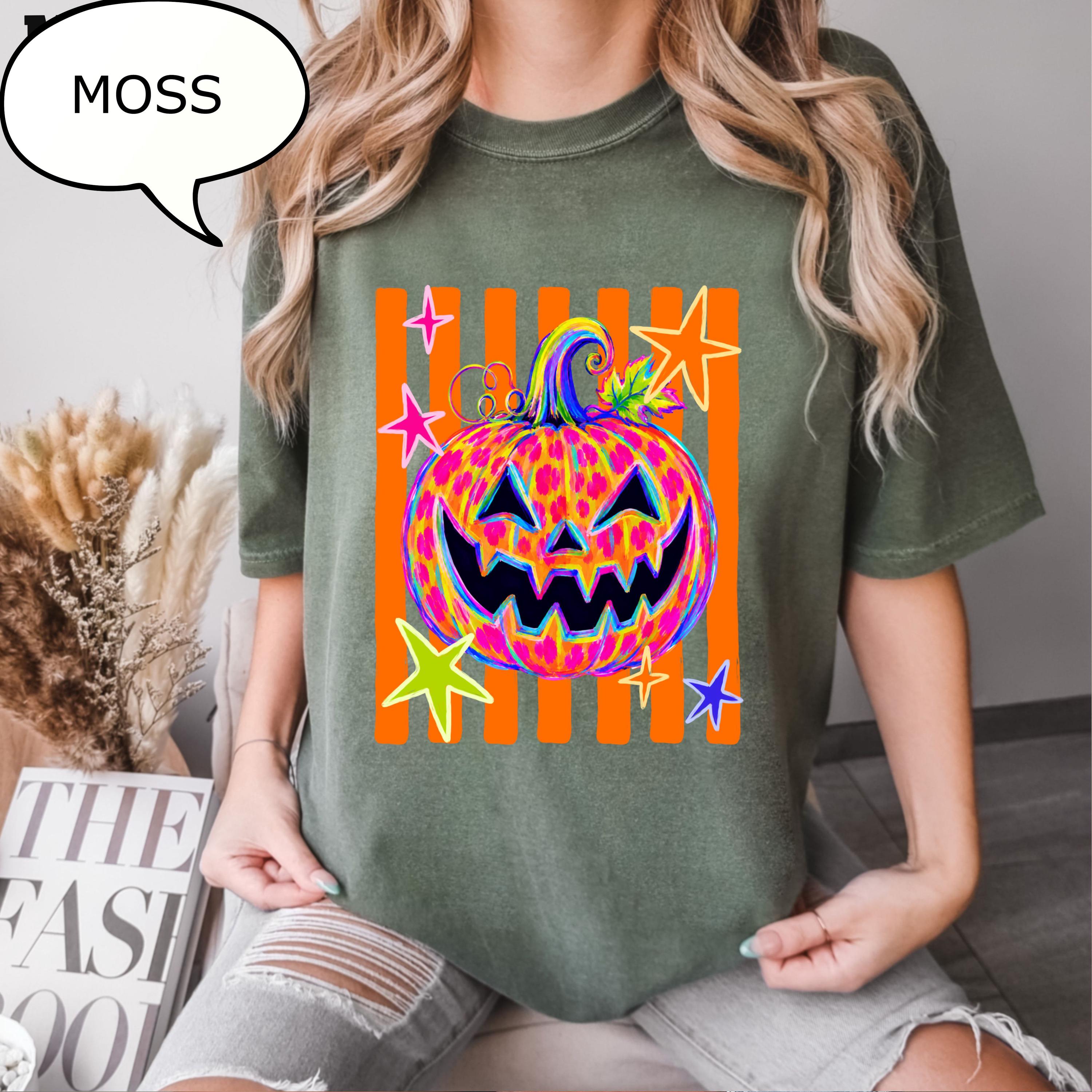 Comfort Colors® Witchy Pumpkin T-Shirt, Retro Halloween Shirt, Spooky Pumpkin Shirt