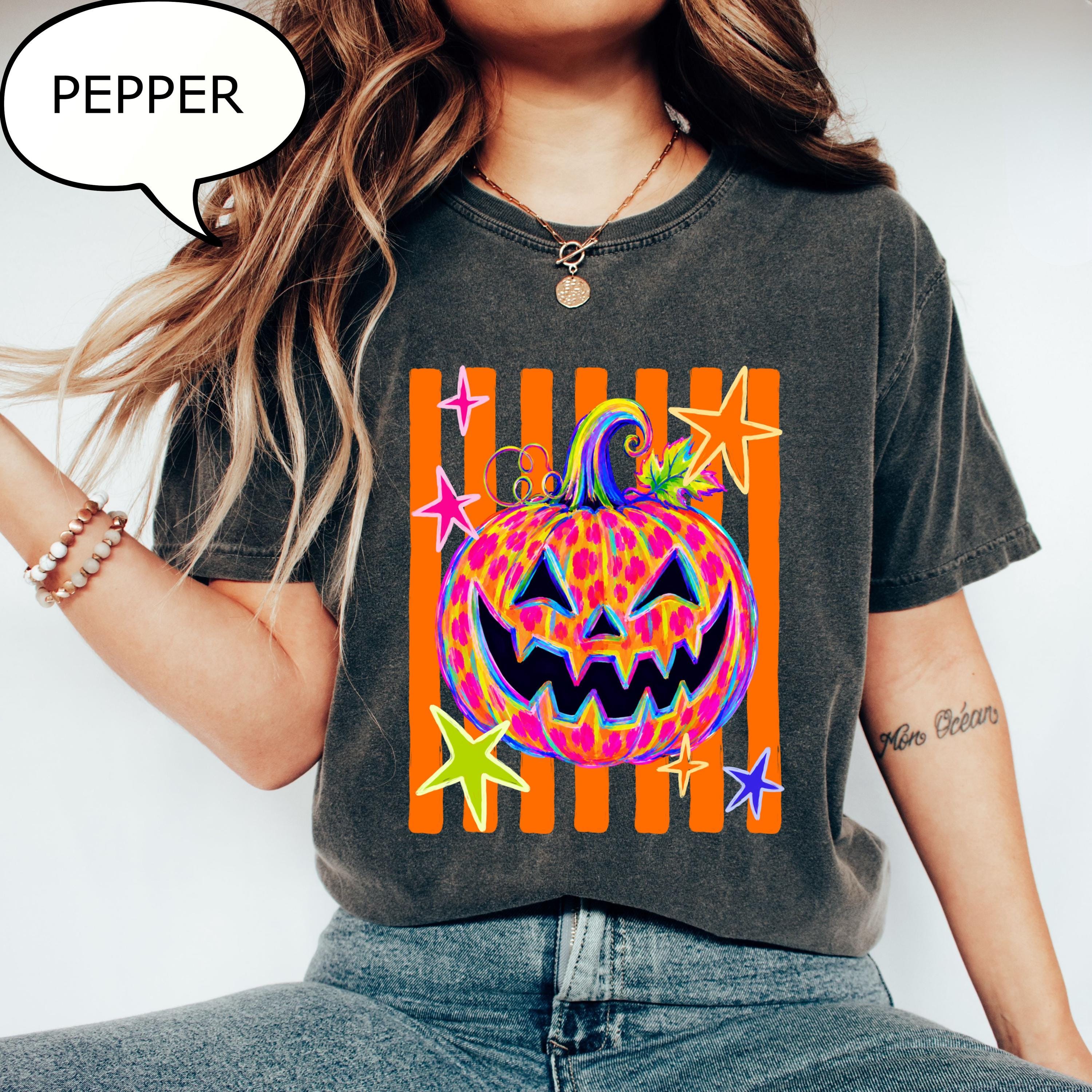 Comfort Colors® Witchy Pumpkin T-Shirt, Retro Halloween Shirt, Spooky Pumpkin Shirt