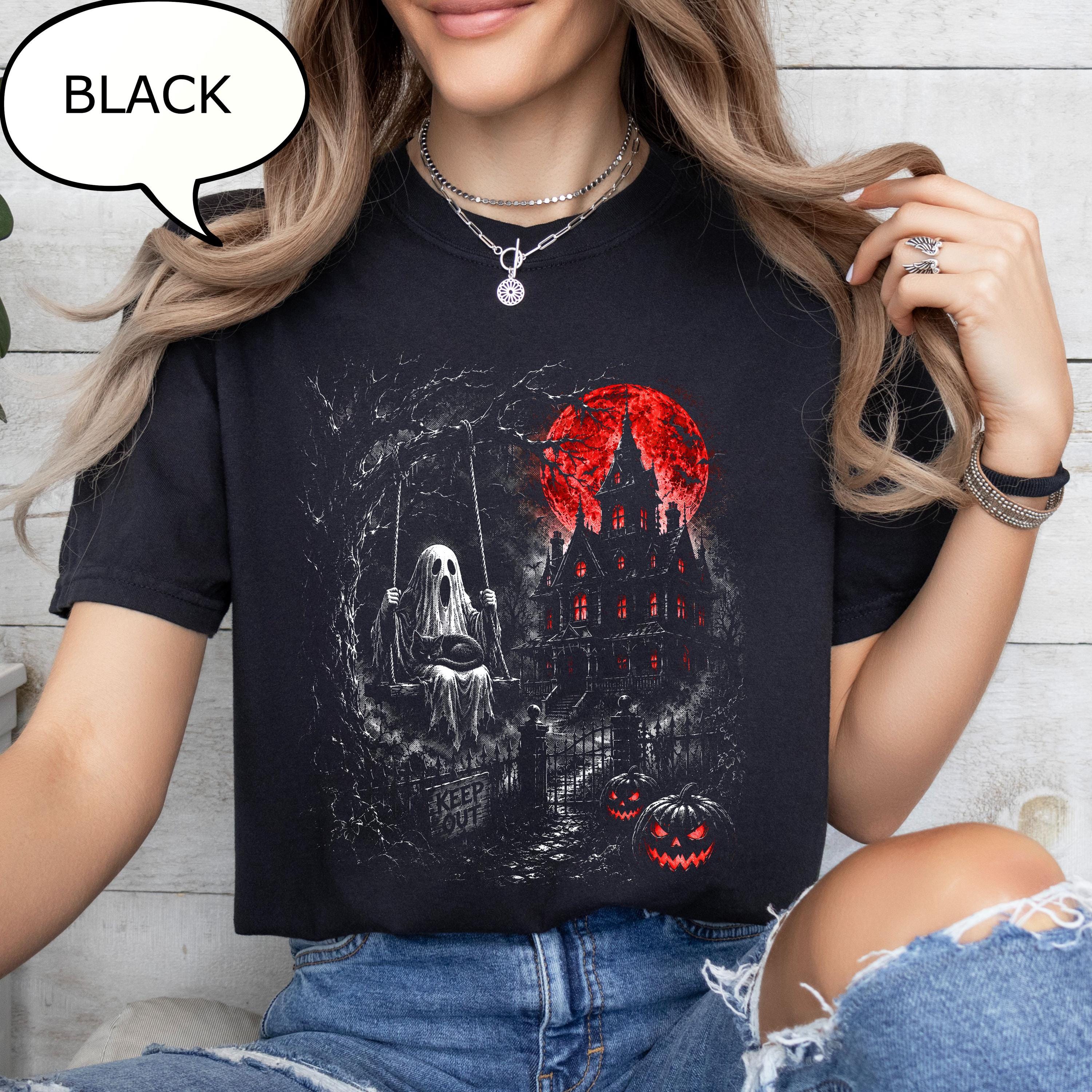 Comfort Colors® Vintage Halloween T-Shirt, Swinging Ghost Tee, Haunted House Shirt