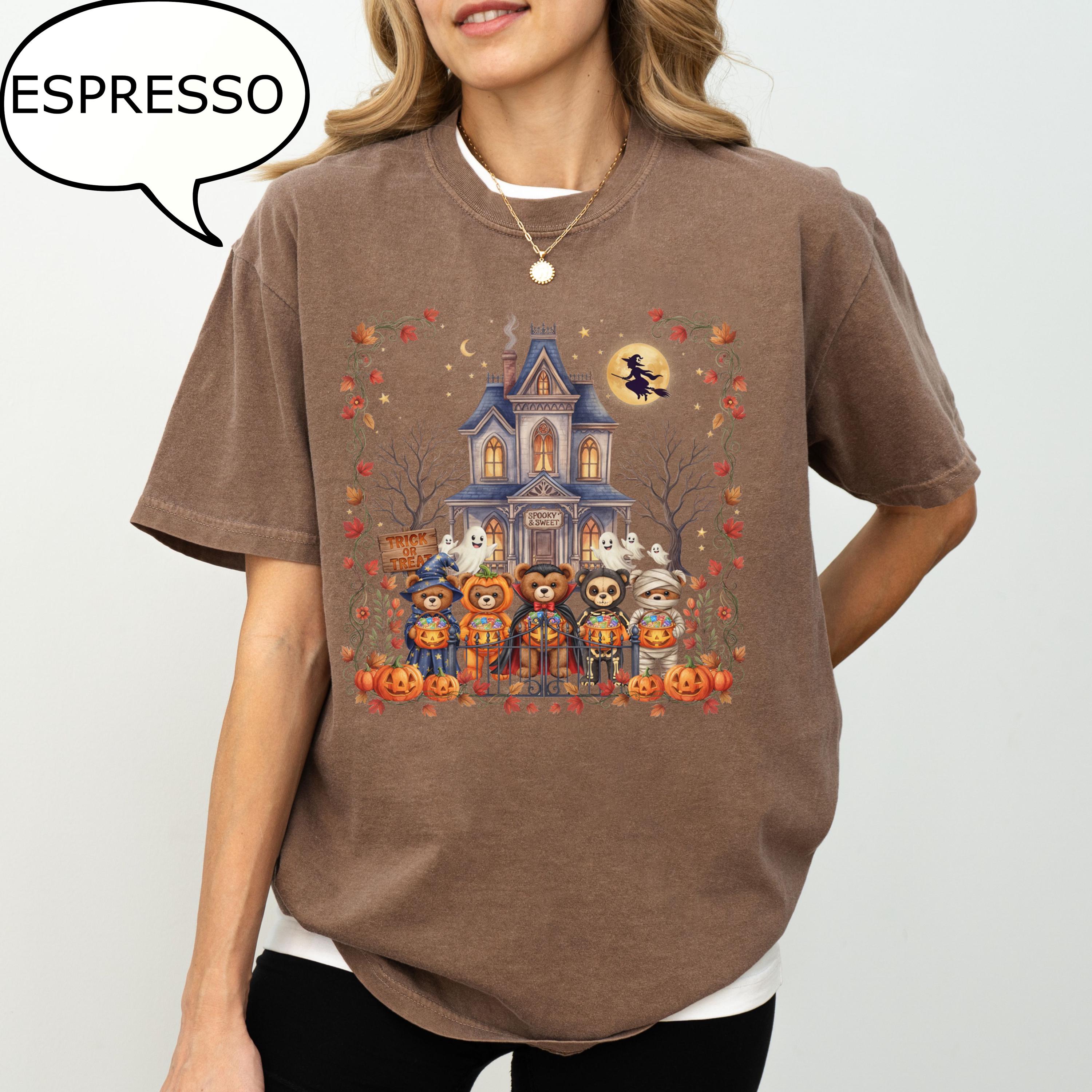 Comfort Colors® Bear Halloween T-Shirt, Pumpkin Lover Gift, Spooky Bear Shirt