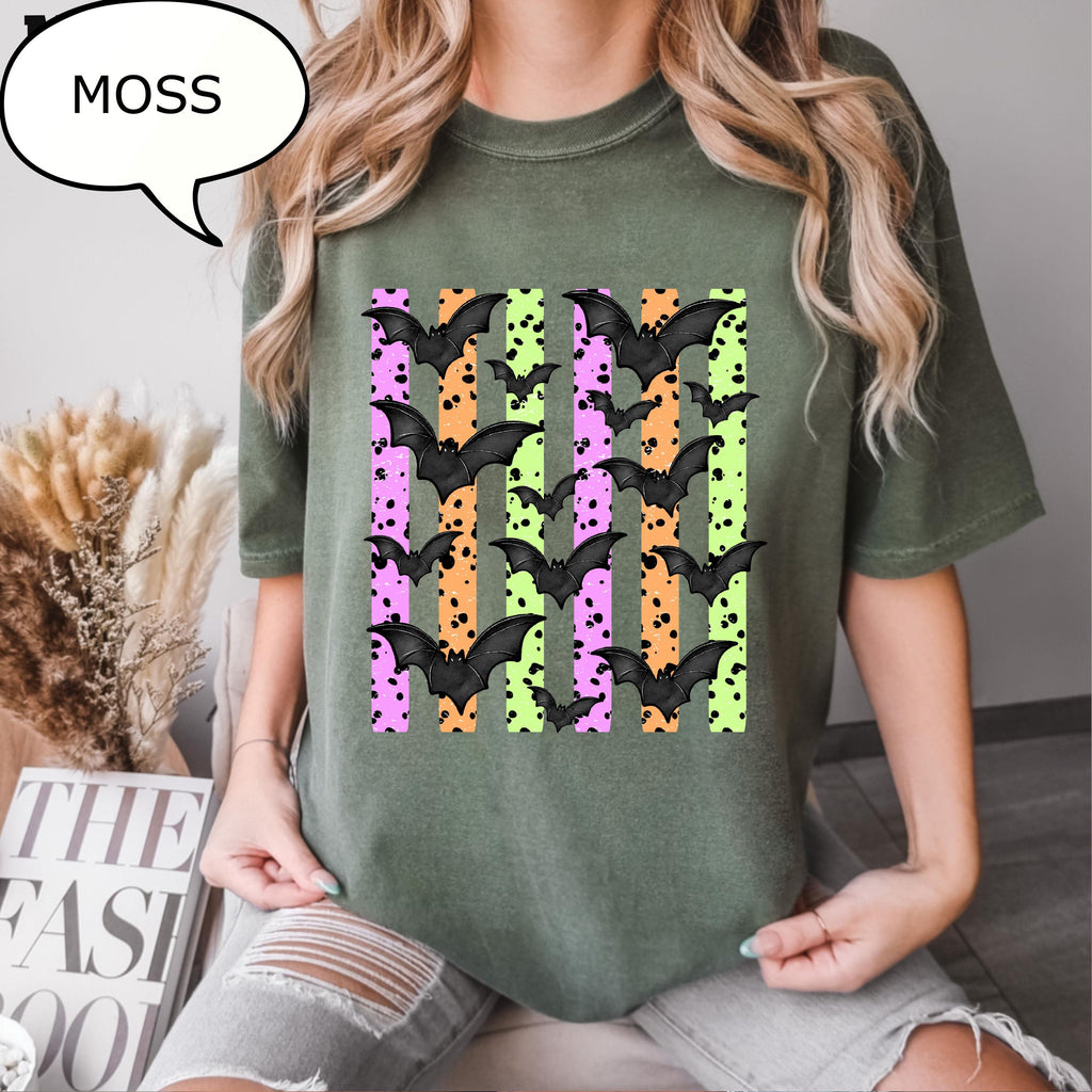Comfort Colors® Halloween Bats T-Shirt, Bat Shirt, Watercolor Halloween Tee