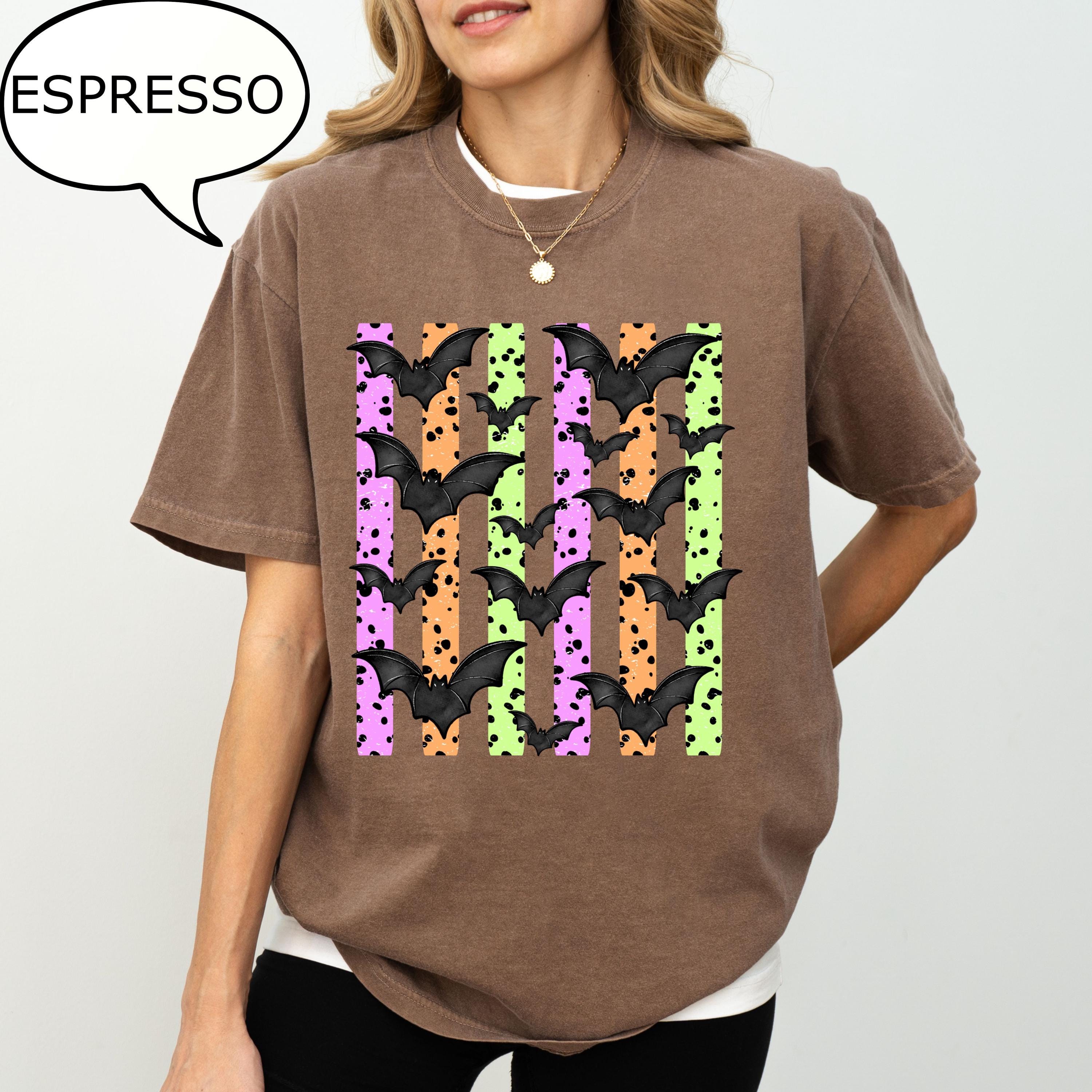 Comfort Colors® Halloween Bats T-Shirt, Bat Shirt, Watercolor Halloween Tee