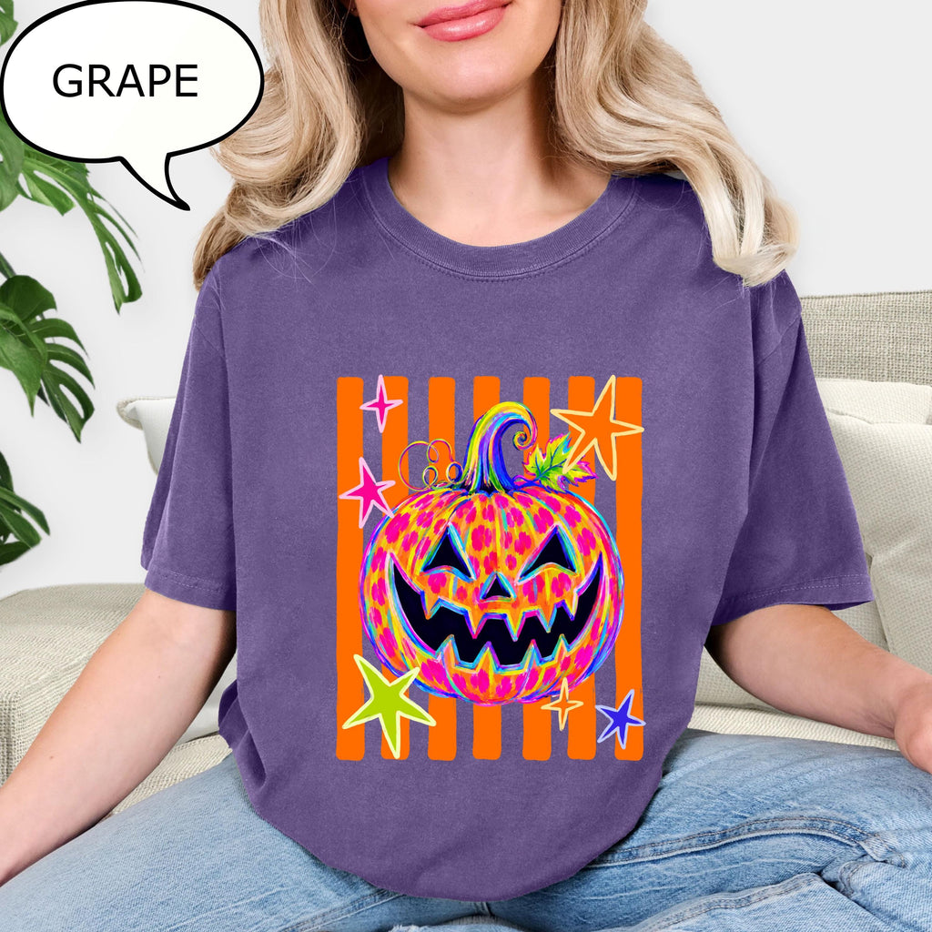 Comfort Colors® Witchy Pumpkin T-Shirt, Retro Halloween Shirt, Spooky Pumpkin Shirt