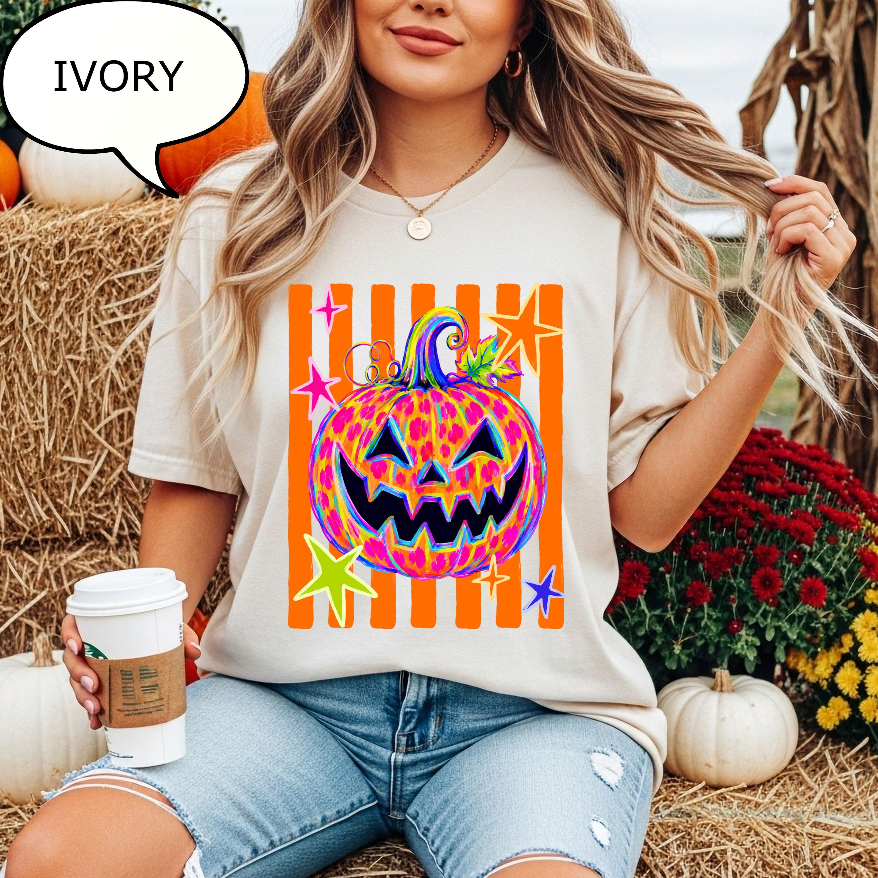 Comfort Colors® Witchy Pumpkin T-Shirt, Retro Halloween Shirt, Spooky Pumpkin Shirt