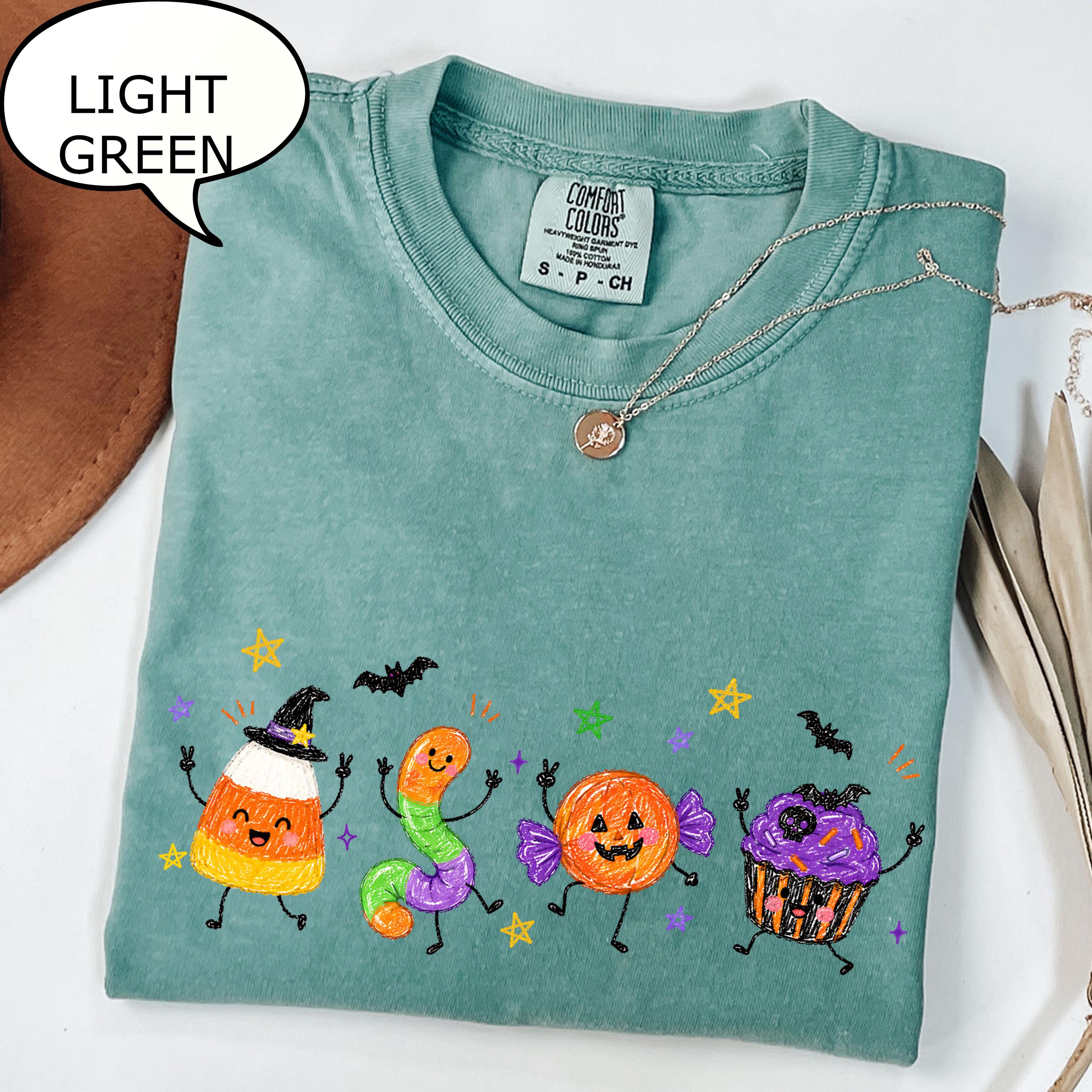 Comfort Colors® Halloween Doodles T-Shirt, Halloween Party Tee, Halloween Snack Shirt