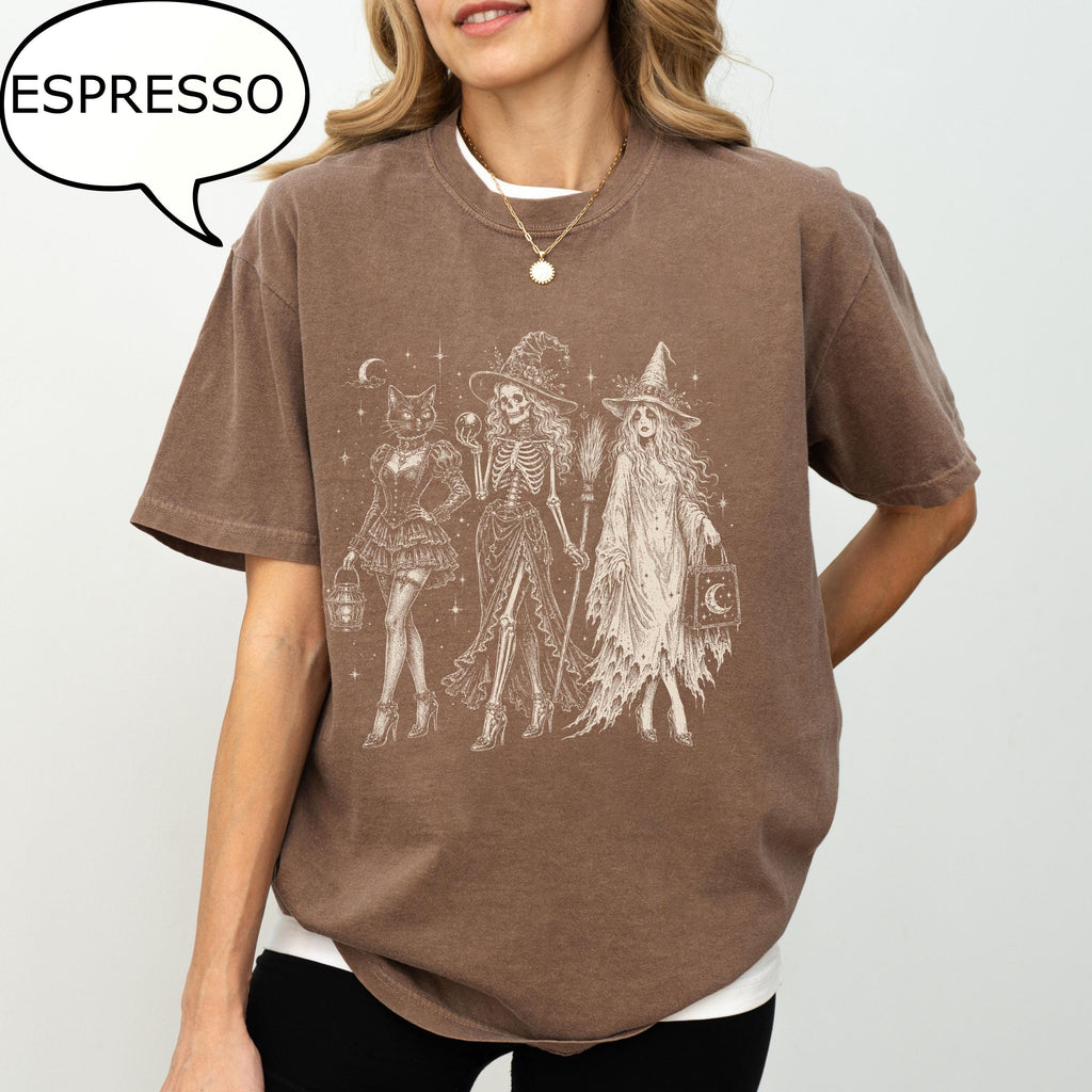 Comfort Colors® Girls Halloween T-Shirt, Best Friends Spooky Shirt, Skeleton Girly Shirt