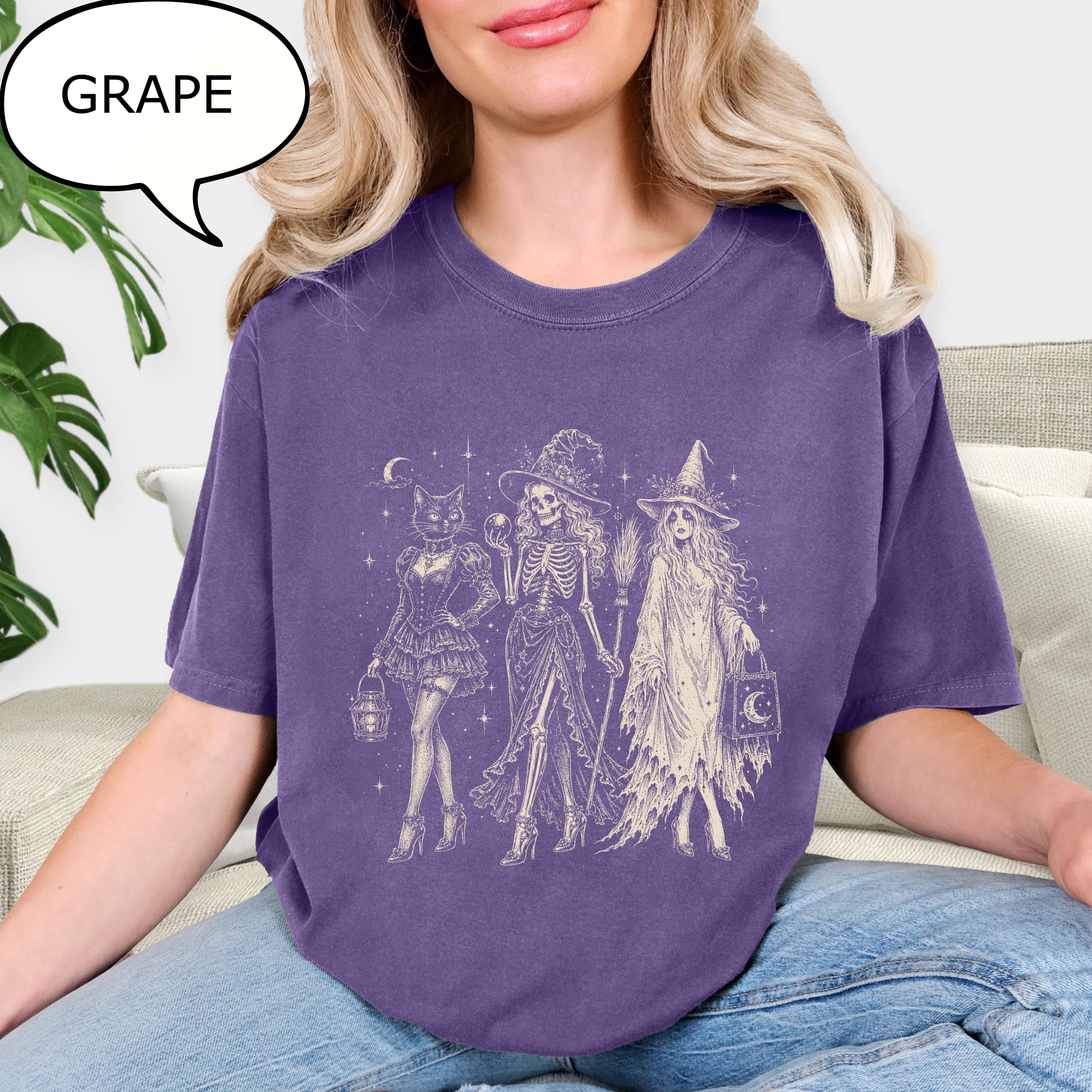 Comfort Colors® Girls Halloween T-Shirt, Best Friends Spooky Shirt, Skeleton Girly Shirt