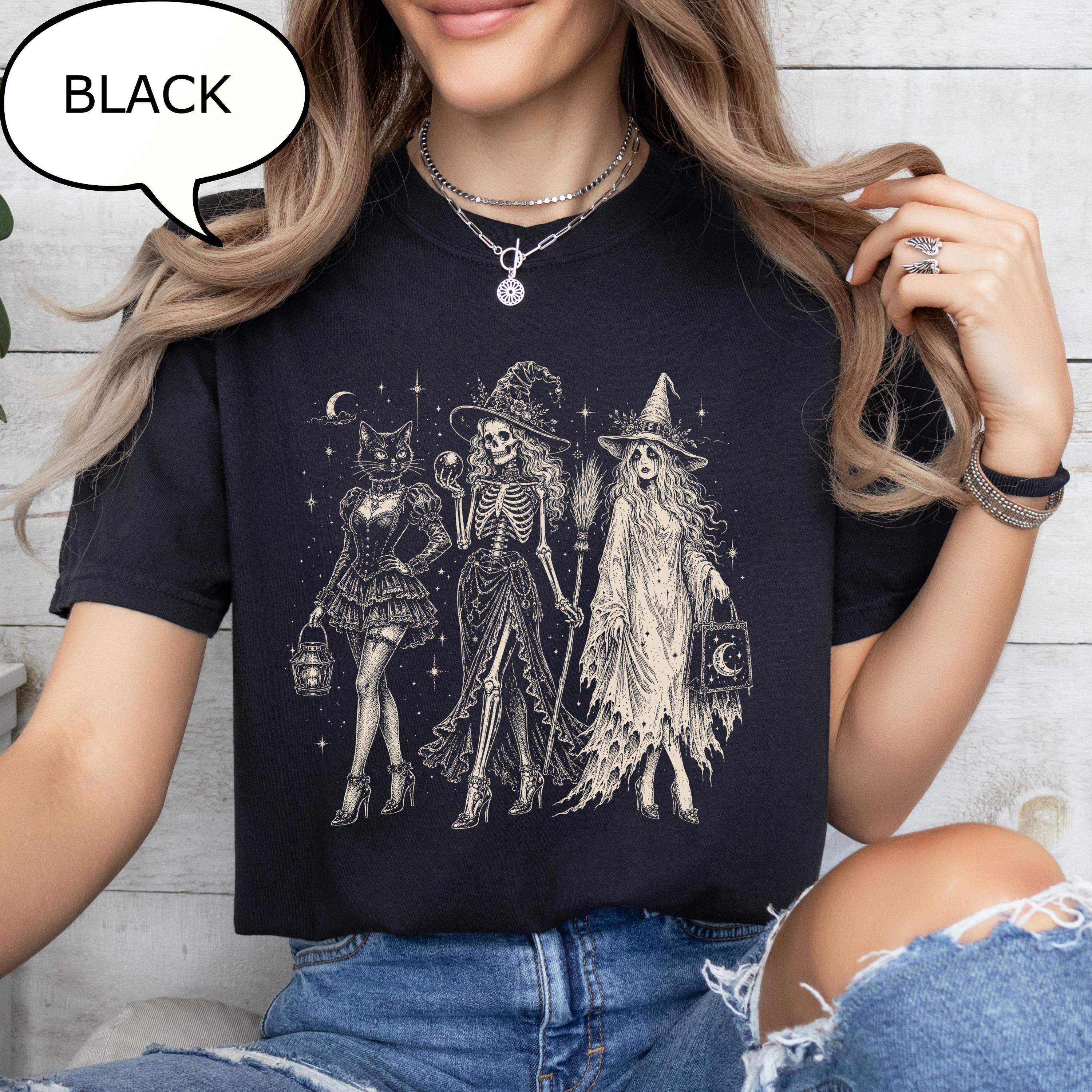 Comfort Colors® Girls Halloween T-Shirt, Best Friends Spooky Shirt, Skeleton Girly Shirt