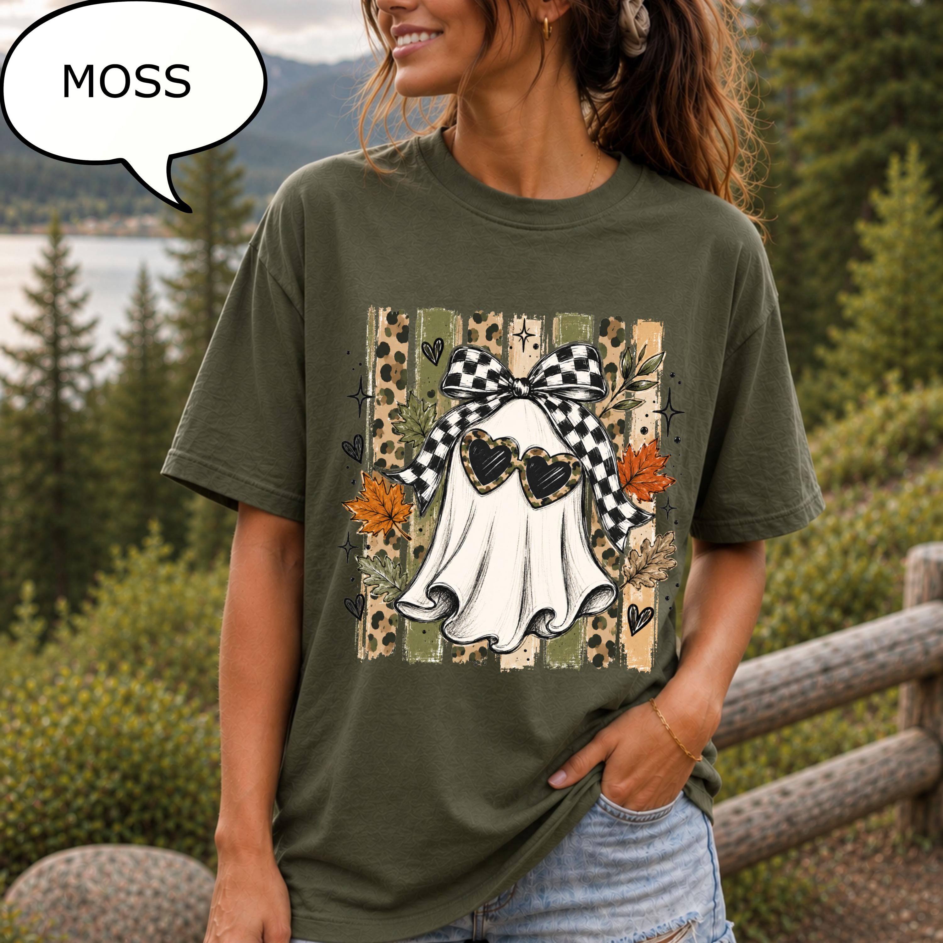 Comfort Colors® Coquette Bow Sunglasses Ghost T-Shirt, Spooky Girl Shirt, Halloween Woman Gift